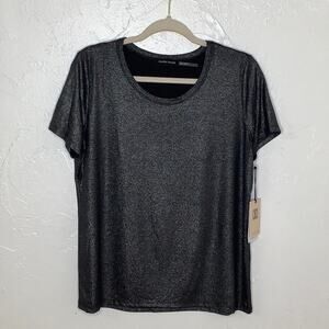 Ivanka Trump crew neck neckline basic top Shimmer SS t shirt size large NWT